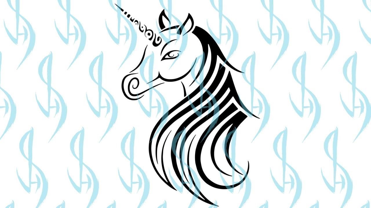 Art Fantasy Unicorn Tattoo. Stock Illustration - Illustration of future,  idea: 225267623