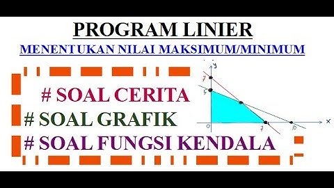 11 SMA MUDAH BELAJAR PROGRAM LINIER BENTUK GRAFIK, SOAL CERITA DAN FUNGSI KENDALA