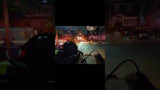 Bayonne Fire Engine 2 and Tower Ladder 1 taking in 2 garbage cans burning under the Bayonne Bridge.