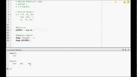 Matlab Function - Maximum value-max( )
