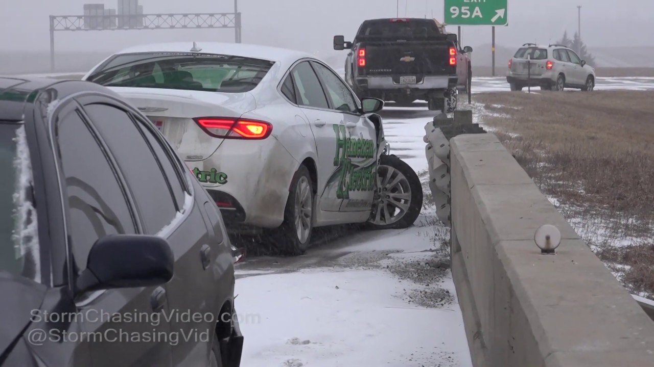 Salina, KS Snowy Morning Crashes and poor road conditions - 2/15/2019