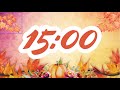 Autumn Classroom Timer | 15 Minute Countdown with Fall Leaves &amp; Pumpkin Design