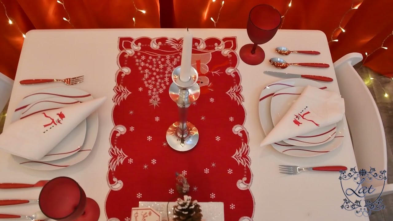 Elegant Silver Star Topped Trees and Snowman on Red Table Runner