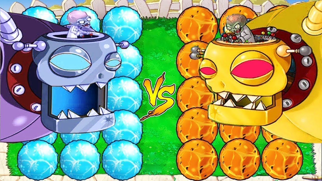 Plants vs Zombies Snow Pea ICE vs Gatling Pea Fire vs Dr. Zomboss - YouTube