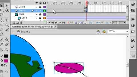 Flash CS5 Tutorial 5 Flying Saucer Circles Earth.avi