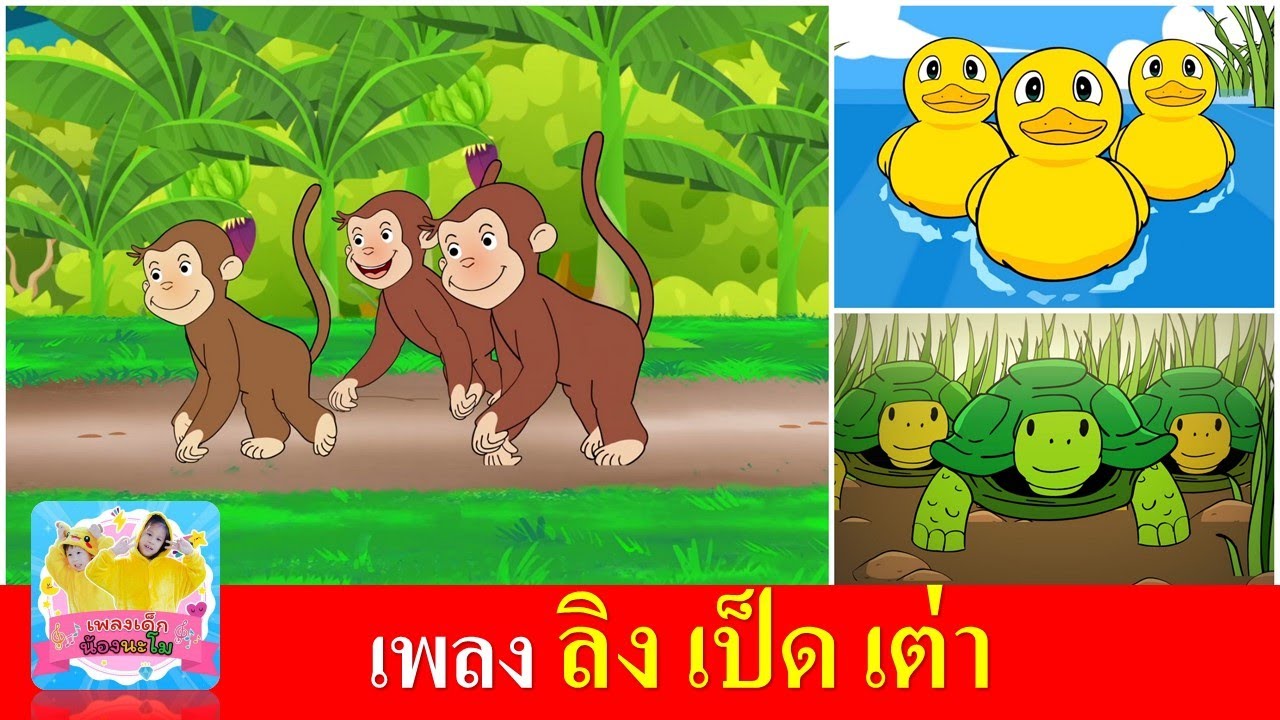 เพลงเด็กอนุบาล ลิง เป็ด เต่า | ลิงเจี๊ยกเจี๊ยก | เป็ดก้าบก้าบ | เต่าเอ๋ยเต่า | สื่อการเรียน การสอน