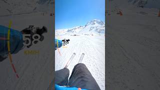 Tignes - grattalu run top to bottom in under 2 minutes #skiing #piste #alps