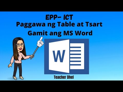 Paggawa ng Table at Tsart sa MS Word