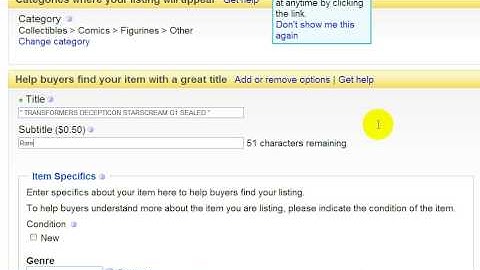 eBay Video 20 of 34: Watch Me List An Auction On eBay - Part 2