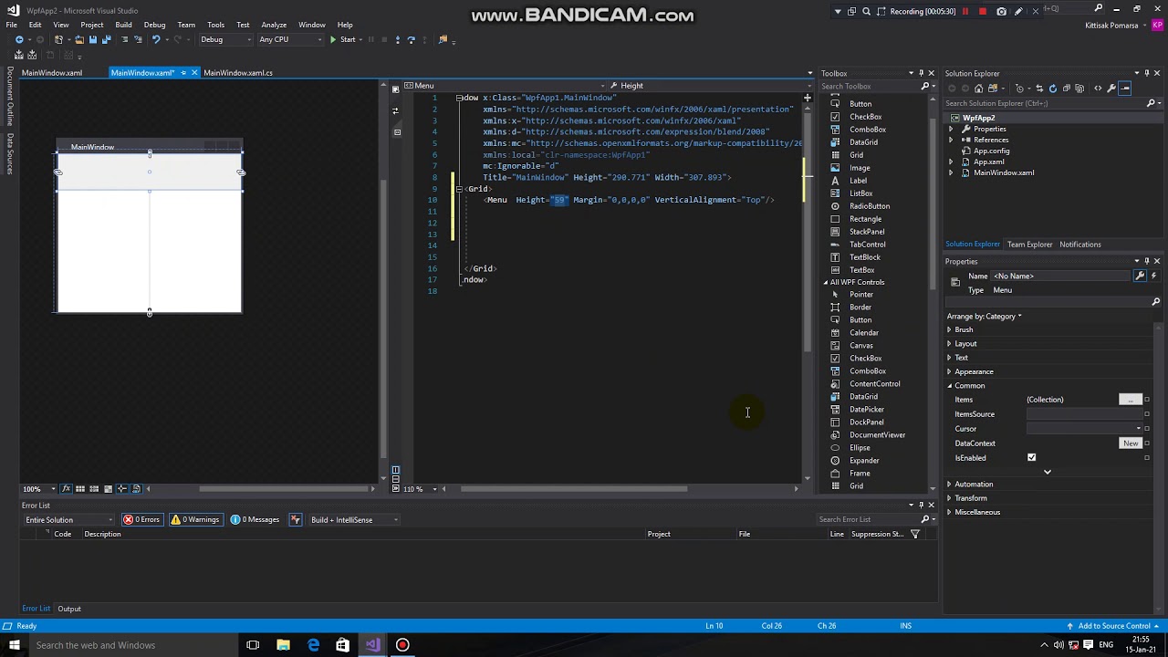 WPF เรื่อง menu bar ตอน สร้างโครงร่างmenu(มีต่อ) - YouTube