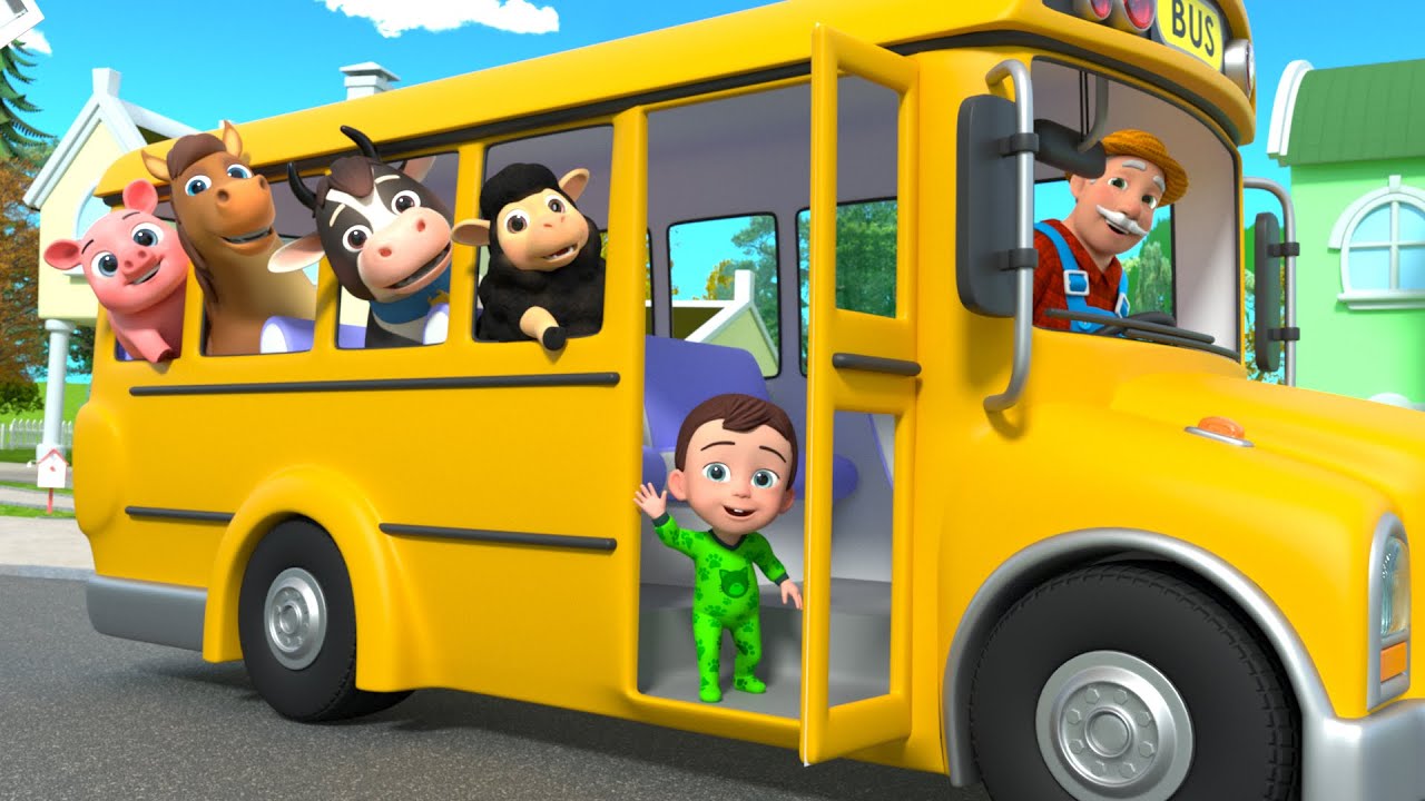 The Wheels on The Bus Song Animal Version  Lalafun Nursery Rhymes  Kids Songs