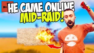 My Neighbour CAME ONLINE while I was RAIDING HIS BASE! - Rust Solo Survival