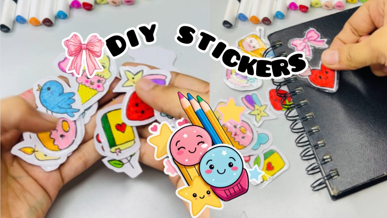 DIY stickers /How to make stickers at home #youtubevideo #viral #diy # ...