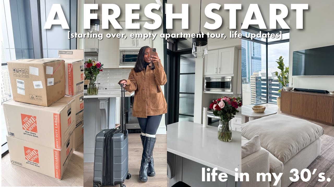 Starting over in my 30's, empty apartment tour, moving vlog, downtown high-rise, life updates