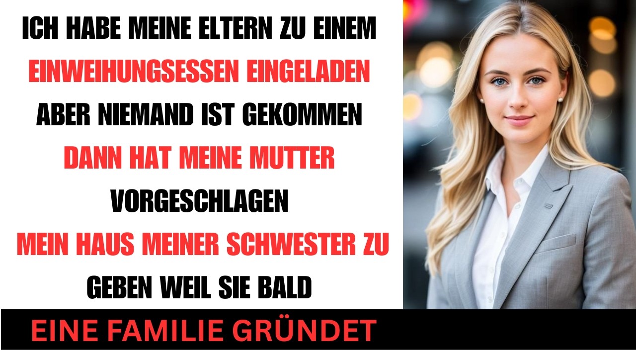 ICH LUD MEINE ELTERN ZUR EINWEIHUNG EIN DOCH NIEMAND ERSCHIEN