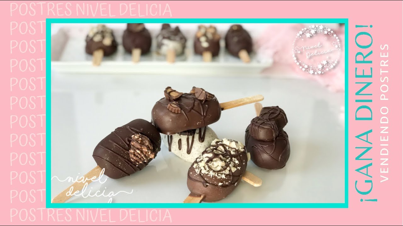 🍭 CAKESICLES Paletas de pastel tipo MAGNUM SIN MOLDE y sin HORNO 🤑💵 POSTRE FRÍO para VENDER