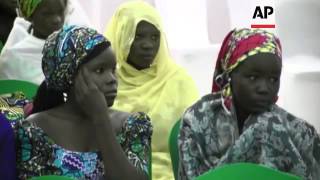 President Goodluck Jonathan meets parents of the 219 kidnapped Nigerian schoolgirls