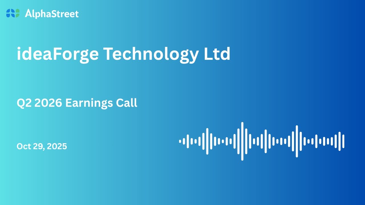 ideaForge Technology Ltd Q2 FY2025-26 Earnings Conference Call - YouTube