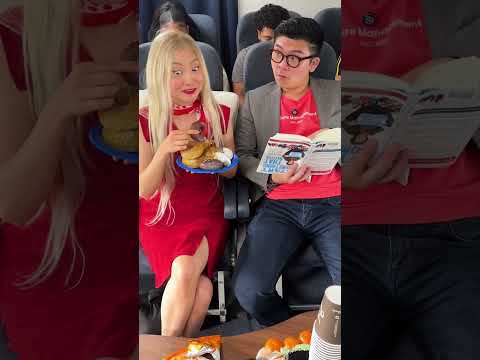 Passenger gets the whole row to himself on the plane and makes himself at home ? ft. @StevenHe