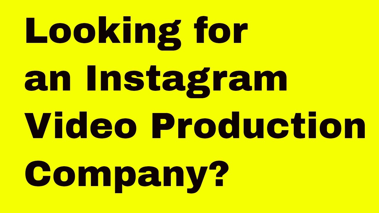 Professional Instagram Video Production Company 440-653-9911 info ...