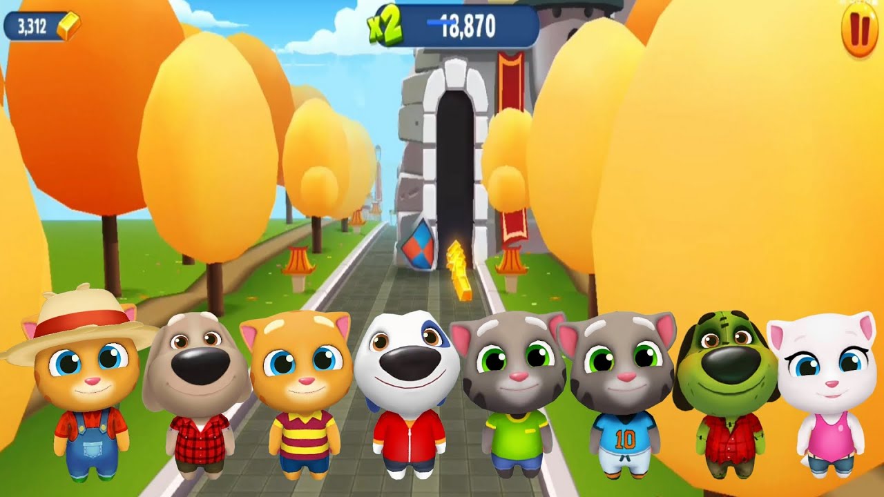 Talking Tom Gold Run New Year 2020 - Unlock All Characters - Famer Ginger & Boss Raccoon