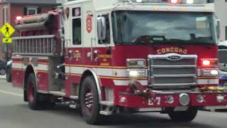 Concord NH Fire Engine 7 arriving on scene of a box on Thompson St. April 2024.