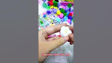 How to make PomPom Flower? #pompomart #DIY #popular #handmade #enjoyyourself #flowers #happiness