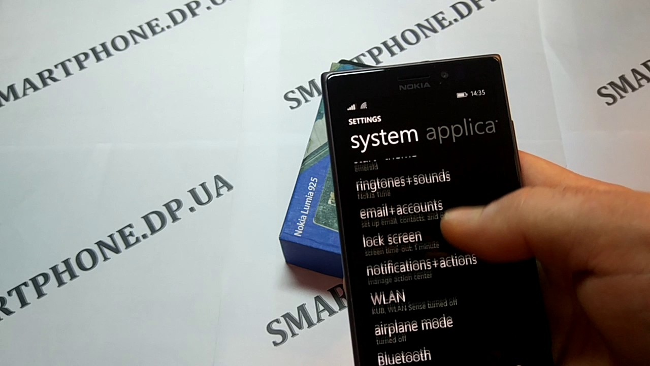NOKIA LUMIA 925Т Refurbished  настройки, меню