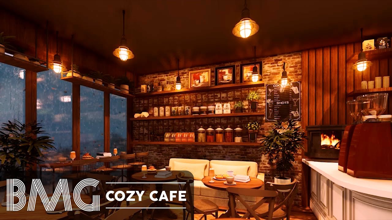 Autumn Cafe: Cozy Fall Coffee Shop Ambience with Autumn Leaves
