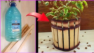 Recycle / The #idea  of making a flower pot from old things /garden dekeration