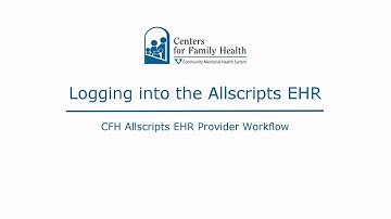 Logging into the Allscripts EHR