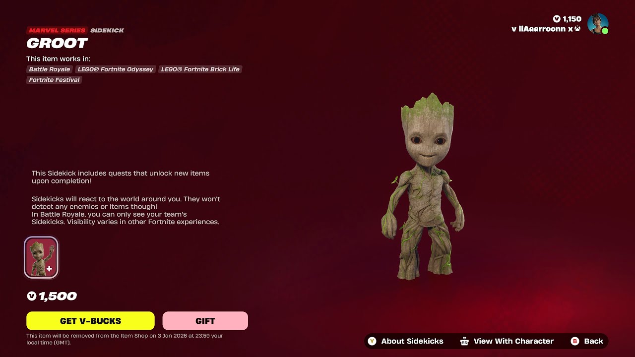 Fortnite Item Shop, December 27th 2025 - *NEW* GROOT PET/SIDEKICK!!!