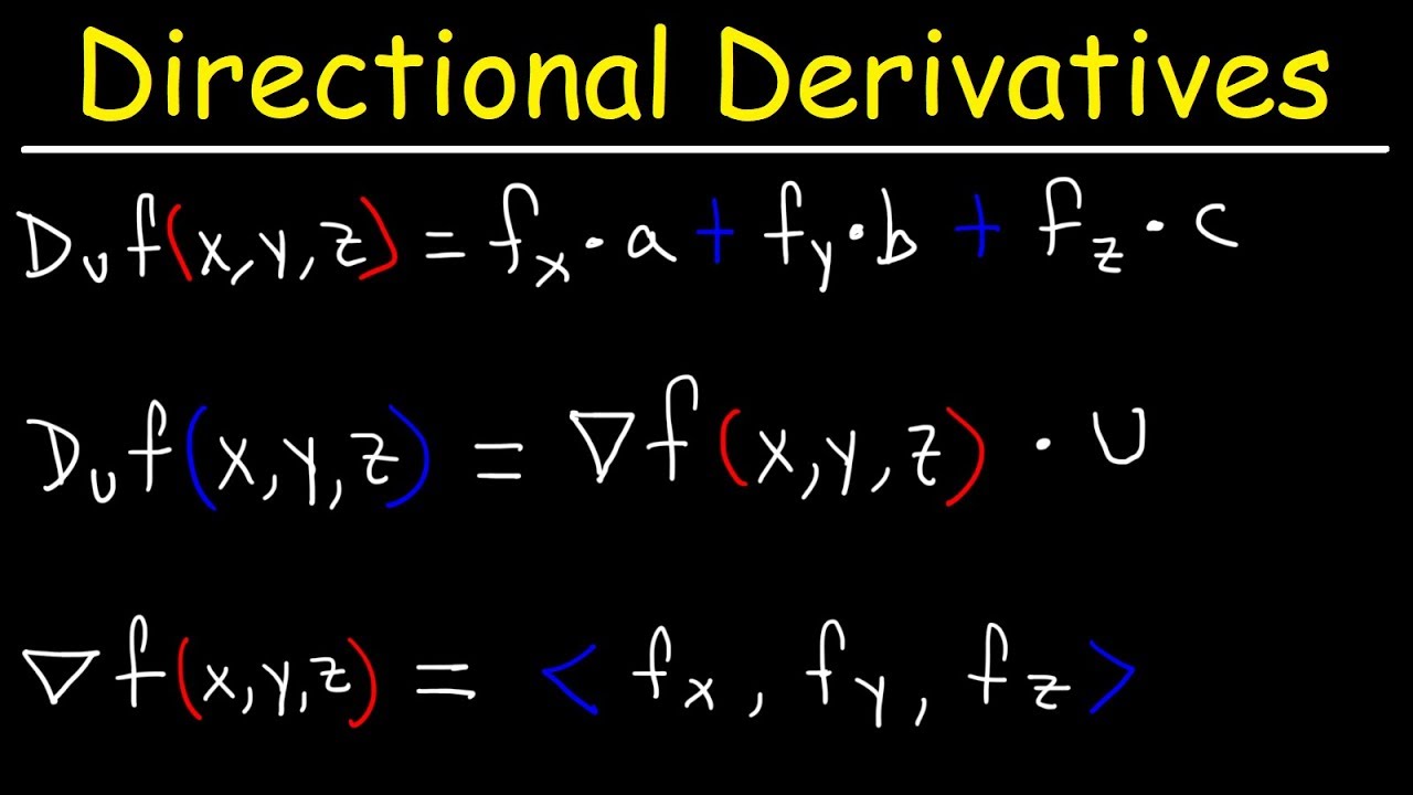 How To Find The Directional Derivative And The Gradient Vector Youtube