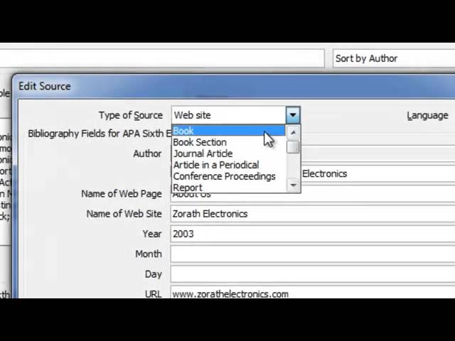 Adding Citations References Using Ms Word Youtube