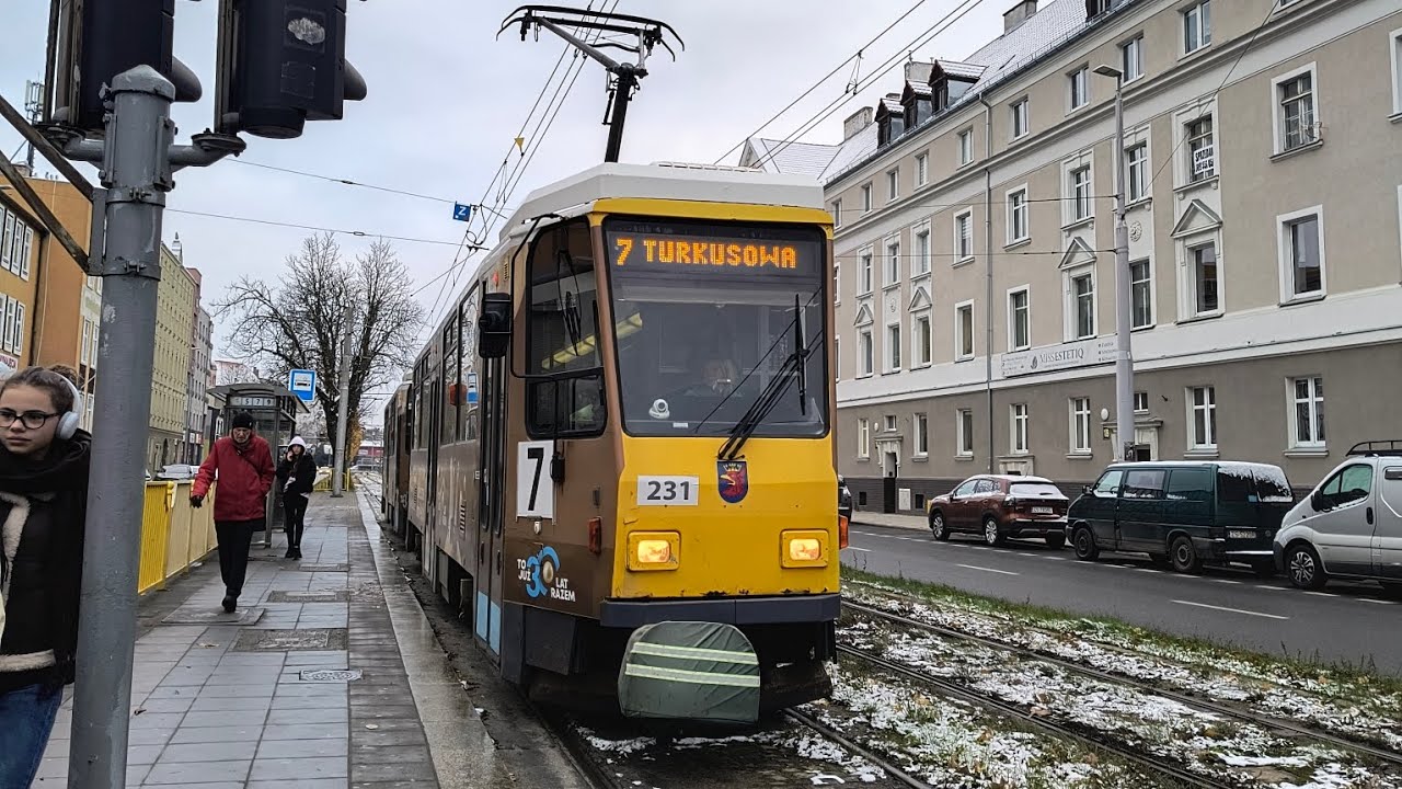 ZDiTM Szczecin Tatra T6A2D #231 linia 7 (Modra-Bohaterów Warszawy)