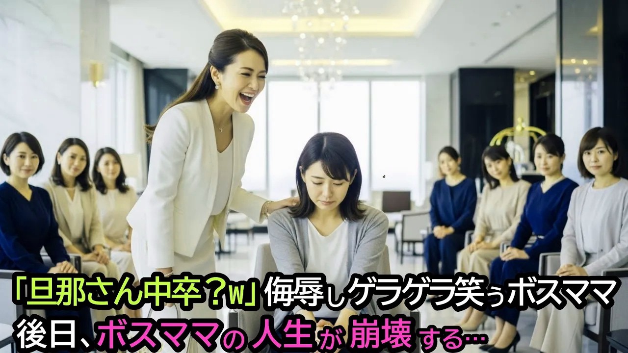 「旦那さん中卒？w」侮辱しゲラゲラ笑うボスママ。後日、ボスママの人生が崩壊する…