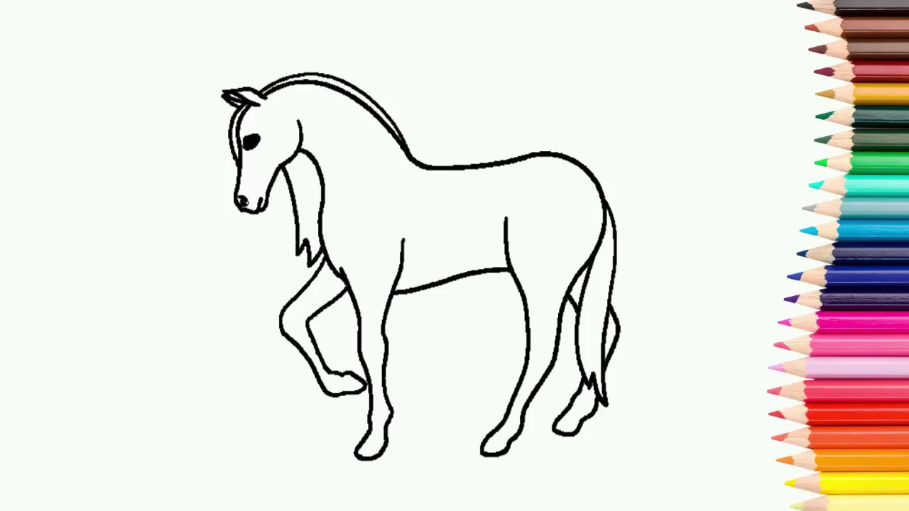 Vetores de Como Desenhar Cavalo Cavalo De Desenho Fácil Para