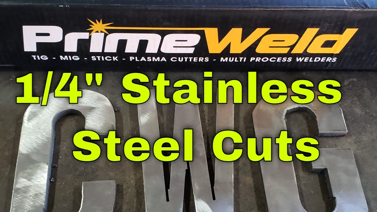 Testing the Primeweld CUT60 Plasma Cutter on 1/4" stainless steel plate