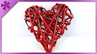 DIY Paper wicker heart for gift (ENG Subtitles) - Speed up #182