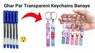 How to make Keychain from waste materials /Homemade glass keychain/DIY gift Keychain/bottle Keychain