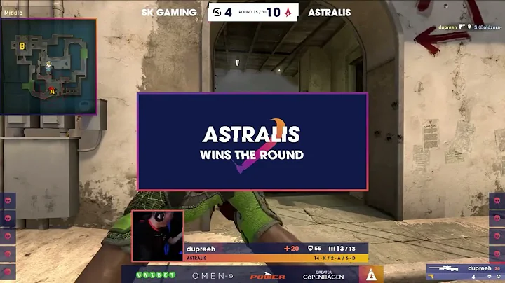 dupreeh 4 kills with 1v3 clutch vs. SK | BLAST PRO SERIES COPENHAGEN 2017