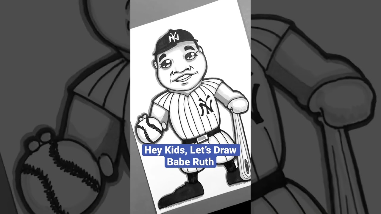 How To Draw Babe Ruth, Step by Step, Drawing Guide, by MichaelY - DragoArt
