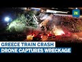 Train Collision In Greece: Over 20 Dead And 85 Injured | Drone Footage Captures Wreckage