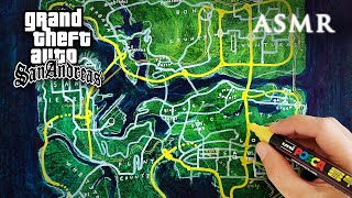 ASMR 2hrs Drawing GTA San Andreas Map | Grand Theft Auto screenshot 5