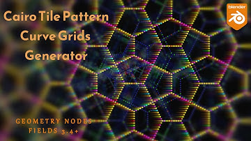 Cairo Tile Pattern Curve Grids Generator , Geometry Nodes, Blender 3.4+