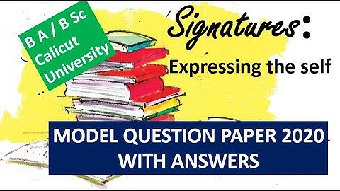 Calicut University | 3rd Sem BA/BSc | Signatures Model Question Paper