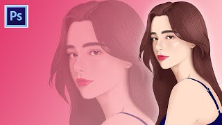 Simple Digital Art Portrait ft. Dasha Taran | Vector Art | SPEEDART