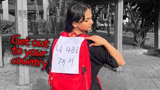 What if a foreign students is discriminated by "Disgusting" stuck on her back? | Social Experiment