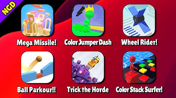 Mega Missile!, Color Jumper Dash, Wheel Rider!, Ball Parkour!!, Trick the Horde | New Games Daily