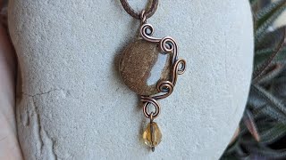 Beginner Swirly Coin Bead with Dangle Wire Wrapping Tutorial